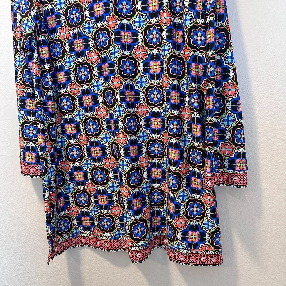 La Blanca Size-XL Women Tunic Dress Swim Cover Up Beach Mosaic Floral‎